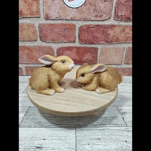 Homco Bunny Rabbit Figurine Set #1465 Vintage Home Interior Porcelain Retired - Picture 5 of 7